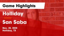 Holliday  vs San Saba  Game Highlights - Nov. 20, 2020