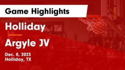 Holliday  vs Argyle JV  Game Highlights - Dec. 8, 2023