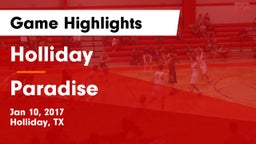 Holliday  vs Paradise  Game Highlights - Jan 10, 2017