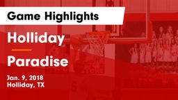 Holliday  vs Paradise  Game Highlights - Jan. 9, 2018