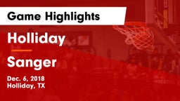 Holliday  vs Sanger  Game Highlights - Dec. 6, 2018