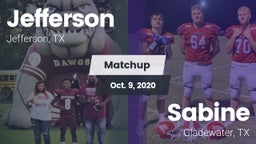 Matchup: Jefferson High vs. Sabine  2020