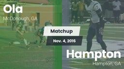 Matchup: Ola  vs. Hampton  2016