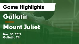 Gallatin  vs Mount Juliet  Game Highlights - Nov. 30, 2021