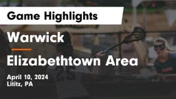 Warwick  vs Elizabethtown Area  Game Highlights - April 10, 2024