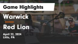 Warwick  vs Red Lion  Game Highlights - April 22, 2024