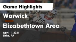 Warwick  vs Elizabethtown Area  Game Highlights - April 1, 2021