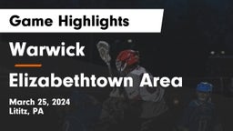 Warwick  vs Elizabethtown Area  Game Highlights - March 25, 2024