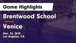 Brentwood School vs Venice  Game Highlights - Nov. 26, 2018