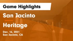 San Jacinto  vs Heritage  Game Highlights - Dec. 16, 2021