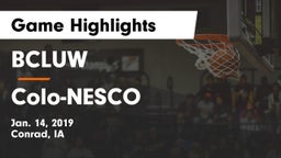 BCLUW  vs Colo-NESCO  Game Highlights - Jan. 14, 2019