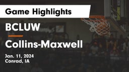 BCLUW  vs Collins-Maxwell Game Highlights - Jan. 11, 2024