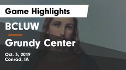 BCLUW  vs Grundy Center  Game Highlights - Oct. 3, 2019