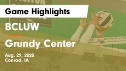 BCLUW  vs Grundy Center  Game Highlights - Aug. 29, 2020