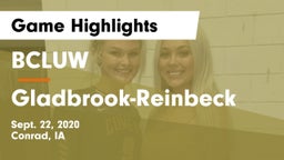 BCLUW  vs Gladbrook-Reinbeck  Game Highlights - Sept. 22, 2020