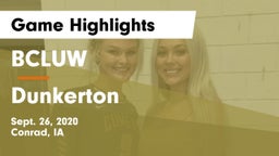 BCLUW  vs Dunkerton  Game Highlights - Sept. 26, 2020