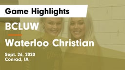 BCLUW  vs Waterloo Christian Game Highlights - Sept. 26, 2020