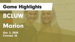 BCLUW  vs Marion  Game Highlights - Oct. 3, 2020