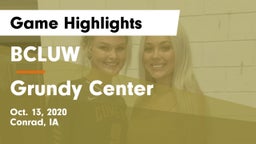 BCLUW  vs Grundy Center  Game Highlights - Oct. 13, 2020
