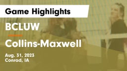BCLUW  vs Collins-Maxwell Game Highlights - Aug. 31, 2023