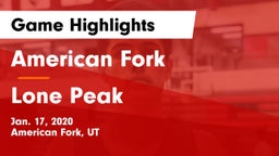 American Fork  vs Lone Peak  Game Highlights - Jan. 17, 2020