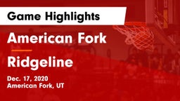 American Fork  vs Ridgeline  Game Highlights - Dec. 17, 2020