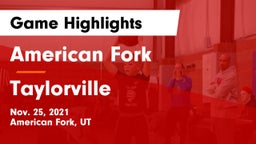 American Fork  vs Taylorville  Game Highlights - Nov. 25, 2021
