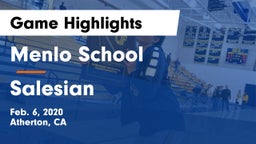 Menlo School vs Salesian  Game Highlights - Feb. 6, 2020