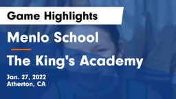 Menlo School vs The King's Academy  Game Highlights - Jan. 27, 2022