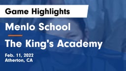 Menlo School vs The King's Academy  Game Highlights - Feb. 11, 2022
