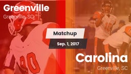 Matchup: Greenville High vs. Carolina  2017