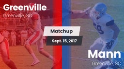Matchup: Greenville High vs. Mann  2017