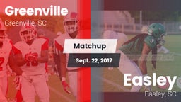 Matchup: Greenville High vs. Easley  2017