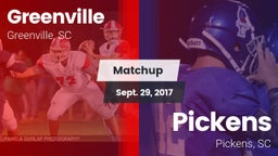 Matchup: Greenville High vs. Pickens  2017