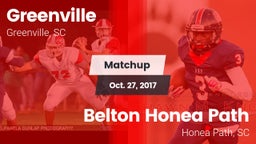 Matchup: Greenville High vs. Belton Honea Path  2017