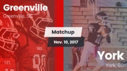 Matchup: Greenville High vs. York  2017