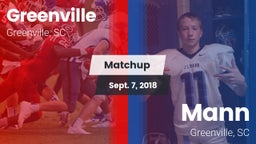 Matchup: Greenville High vs. Mann  2018