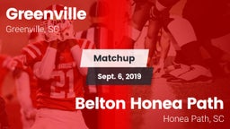 Matchup: Greenville High vs. Belton Honea Path  2019