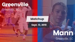 Matchup: Greenville High vs. Mann  2019