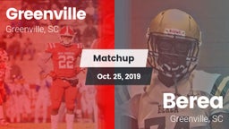 Matchup: Greenville High vs. Berea  2019