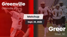 Matchup: Greenville High vs. Greer  2020