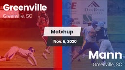 Matchup: Greenville High vs. Mann  2020