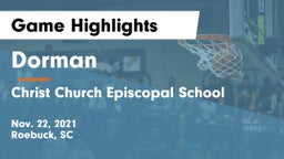 Dorman  vs Christ Church Episcopal School Game Highlights - Nov. 22, 2021