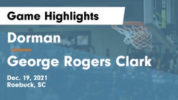 Dorman  vs George Rogers Clark  Game Highlights - Dec. 19, 2021