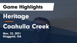 Heritage  vs Coahulla Creek  Game Highlights - Nov. 22, 2021