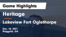 Heritage  vs Lakeview Fort Oglethorpe  Game Highlights - Dec. 18, 2021