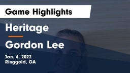 Heritage  vs Gordon Lee  Game Highlights - Jan. 4, 2022