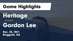 Heritage  vs Gordon Lee  Game Highlights - Dec. 30, 2021