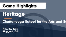 Heritage  vs Chattanooga School for the Arts and Sciences Game Highlights - Nov. 20, 2023