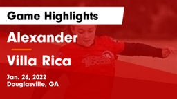Alexander  vs Villa Rica  Game Highlights - Jan. 26, 2022